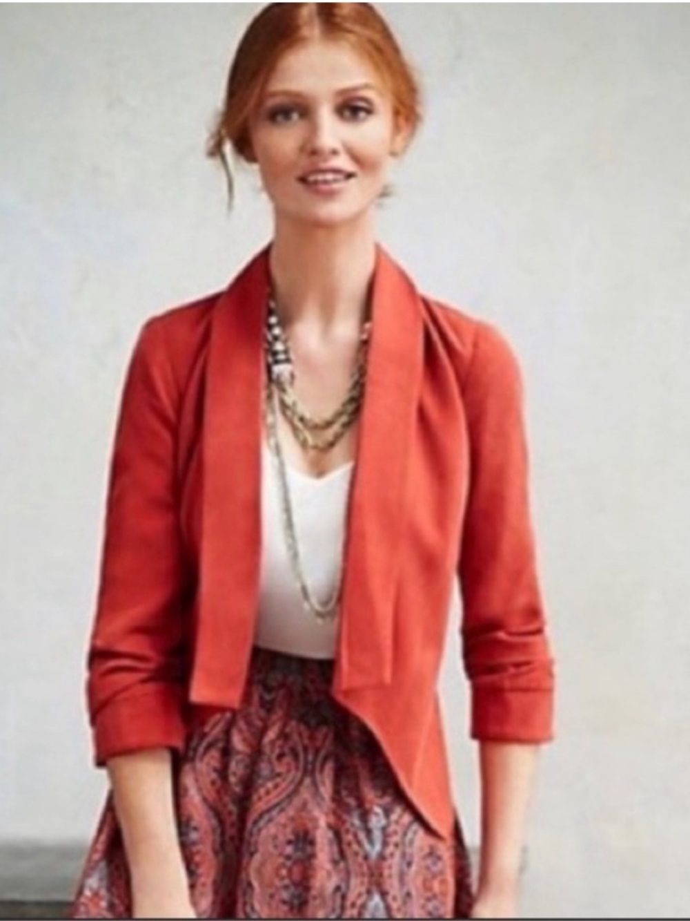 Anthropologie Cartonnier Orange Jacket